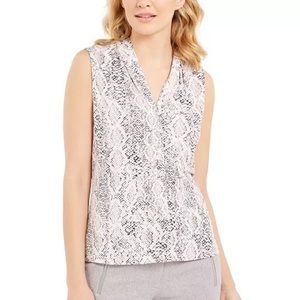 CALVIN KLEIN Snakeskin Print Sleeveless Top Size Small